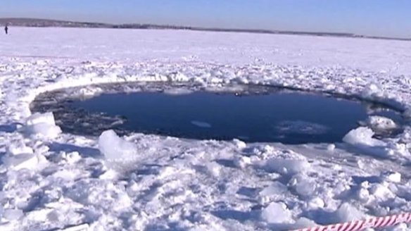 Russian Impact Crater Found in Frozen Lake By Fishermen