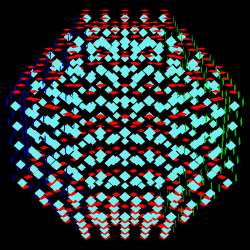 Rotating Lattice of Squares and Invisible Hexagons