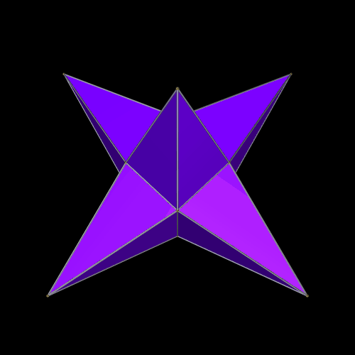 Blue Pyramids Hiding a Rotating Cube