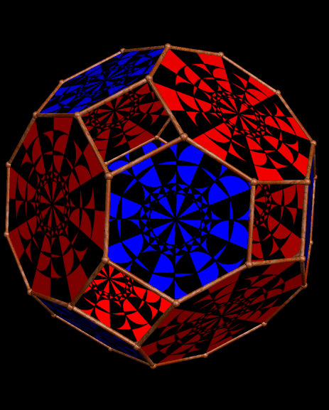 Great Rhombcuboctahedron with Red and Blue Mandalas