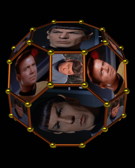 Captain Kirk, Mr. Spock, and Dr. McCoy On a Great Rhombcuboctahedron