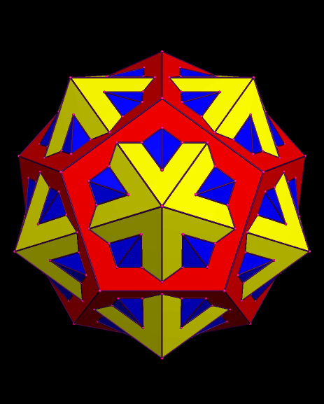 A Concentric Dodecahedron, Icosahedron, and Rhombic Triacontahedron