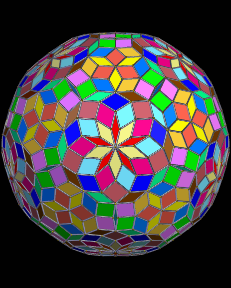 Zonohedron Featuring 870 Rhombic Faces of 15 Types