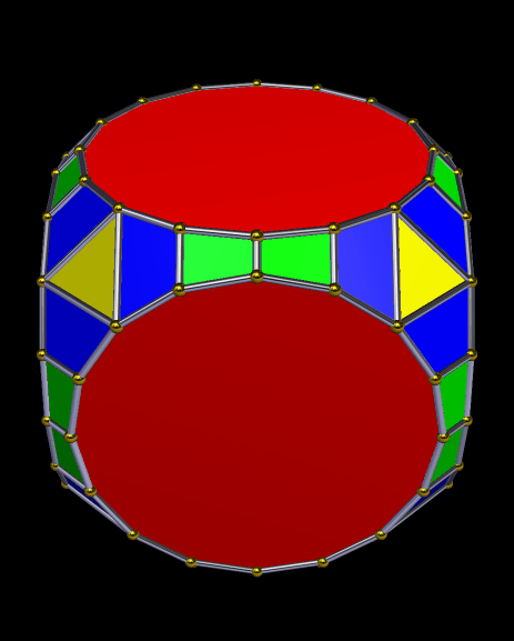 A Cube-Based Symmetrohedron Featuring Six Regular Hexadecagons, Eight Equilateral Triangles, and Two Types of Icosceles Trapezoids