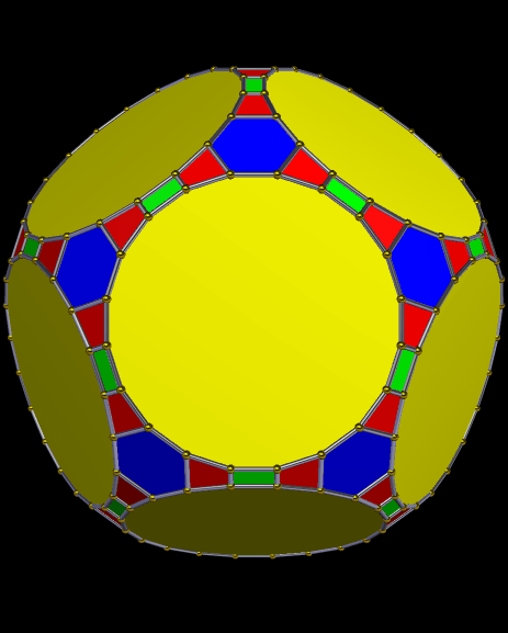 Polyhedron Featuring Regular Icosagons, Regular Hexagons, Rectangles, and Isosceles Trapezoids