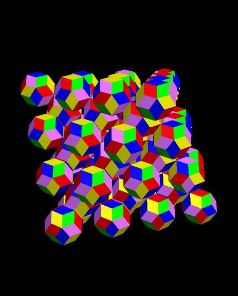 An Octahedral Lattice of Rhombic Triacontahedra, Vanishing By Fifths
