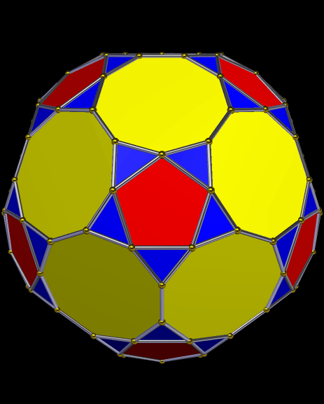 Polyhedron Featuring Twenty Regular Nonagons, Twelve Regular Pentagons, and Sixty Isosceles Triangles