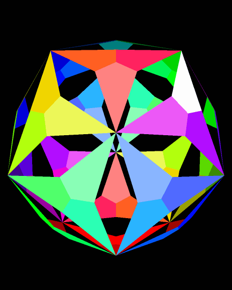 Twenty Rotating Triskelions, Made of Kites