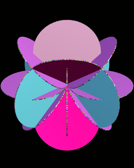 A Rhombcuboctahedron, with Its Square Faces Augmented By Hexacontakaitriacosioigonal Prisms