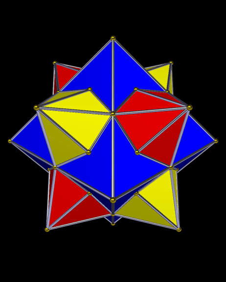 Compound of an Octahedron and Two Triakis Tetrahedra
