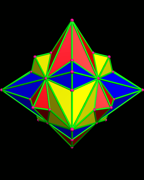 Pulsating Compound of Three Octangular Dipyramids