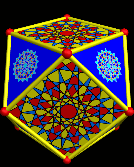 Pulsating Cuboctahedron, Featuring Enneagrammic Mandalas