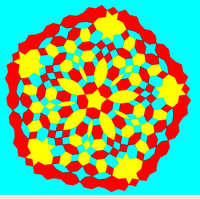A Pentagonal Mandala In Primary Colors
