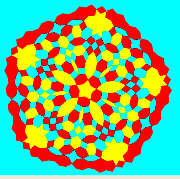 A Pentagonal Mandala In Primary Colors