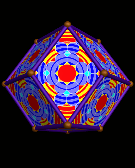 A Rhombic Dodecahedron, Decorated with Rippled Tessellations