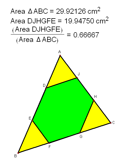 A Triangle's Tridpoint-Hexagon