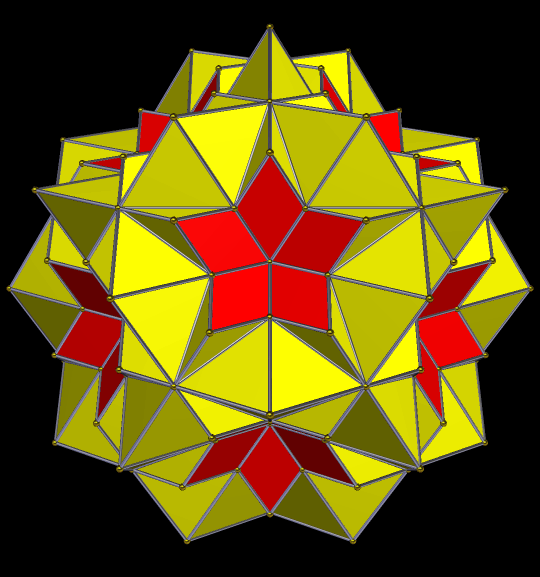 120 of traingle A and 120 of triangle B and 60 rhombi for 300 faces in all
