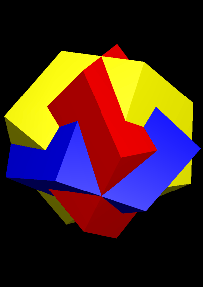 compound of three eight-faced trapezohedra and 6th stellation of triakis octahedron
