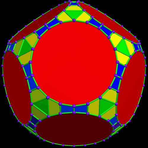 152 faces ncluding 12 regular icosagons
