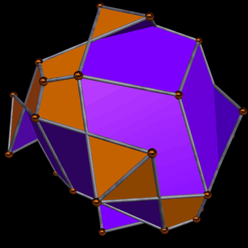 dozen kites and dozen pentagons after 'try to make faces regular' used