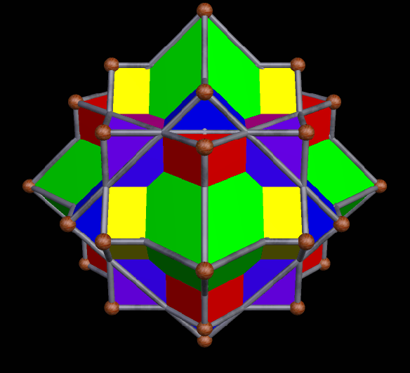 Compound of 3 Cubes and dual cube and otahedron compound