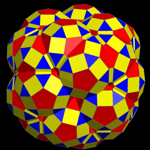 Augmented Snub Cube the 32 triangles are augmented by RIDs