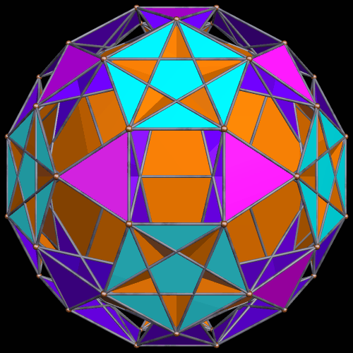 Faceted Rhombicosidodeca the dual of the 32nd stellation of the strombic hexaconta