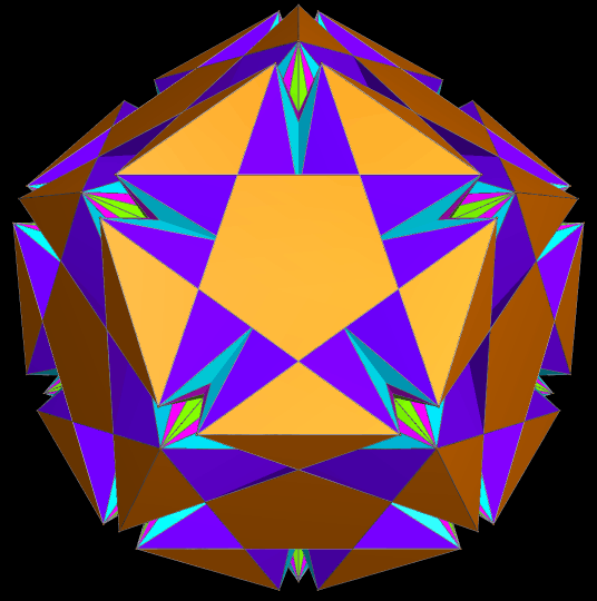 Augmented Icosa with excavated truncated dodecahedra the dual