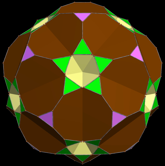 Augmented Icosa with excavated truncated dodecahedra