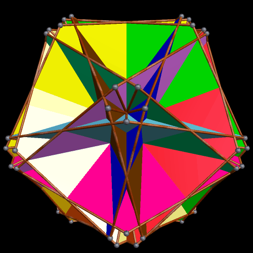 compound of ten elongated octahedra Faceted Rhombicosidodeca dual
