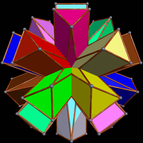 compound of ten elongated octahedra Faceted Rhombicosidodeca