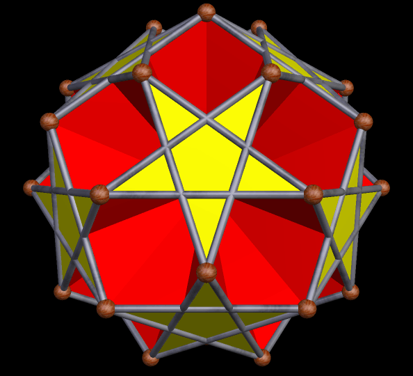 Faceted icosidod and a uniform polyhedron made of 10 hexagons and 12 star pentagons fid out which one