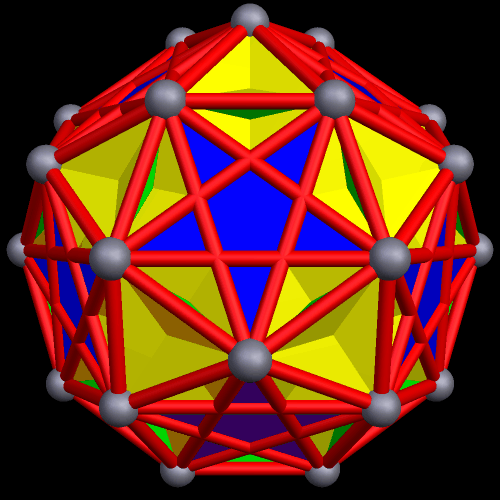 Faceted Icosidodeca golden rectangles dodecagons and star pentagons