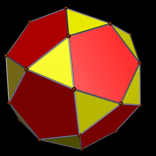 Augmented Icosa with icosidodeca excavated from one face