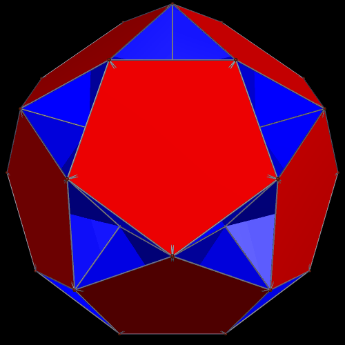 Augmented Icosidodeca excavated by icosas