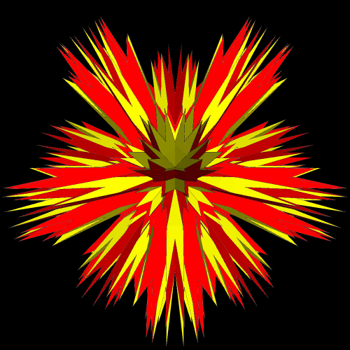 Compound of 5 Cubes and dual final valid stellation