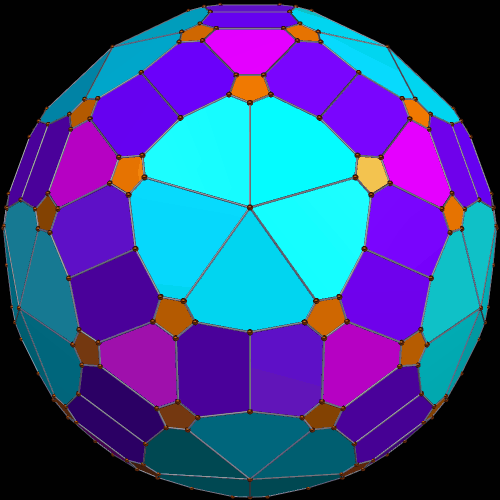 200 faces 60 pentagons and 140 hexagons