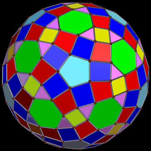 242 faces 20 hex and 12 penta and 2x60 quads of two types and 30 quads of a third type and 60 triangles