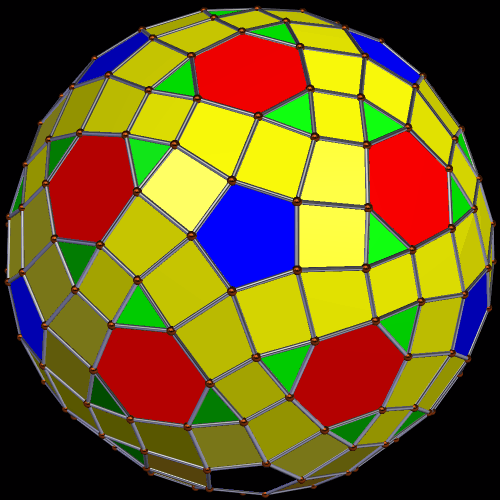 cool polyhedron colored by number of sides per face