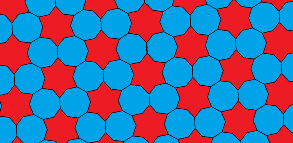 Tessellation featuring regular enneagons and hexaconcave dodecagons