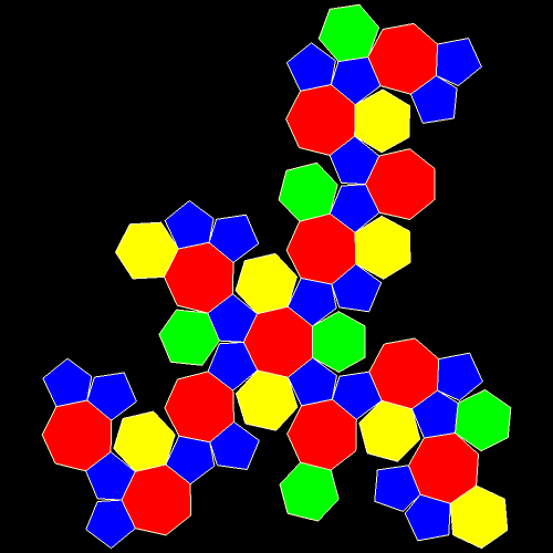 symmetrohedron featuring heptagons hexagons and pentagons net